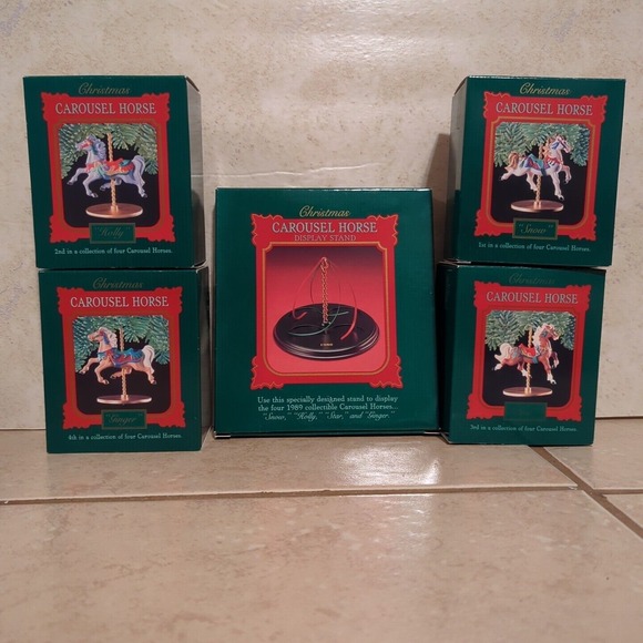 Hallmark Other - NEW! Hallmark Ornament 1989 - Carousel Horses - 5 Piece Set  VTG LOT COMPLETE!